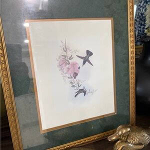 Elegant Framed Hummingbird Art Print
